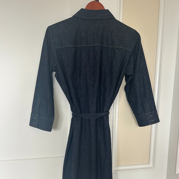 Ann Taylor Women's Denim Blue Shirt Dress, 4 - Picture 3 of 4